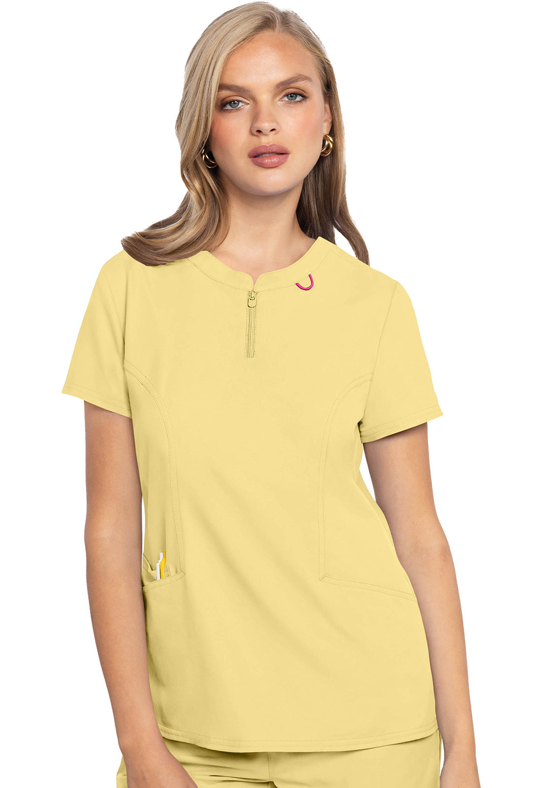 Women's Zip Front Henley Top - Copa Banana