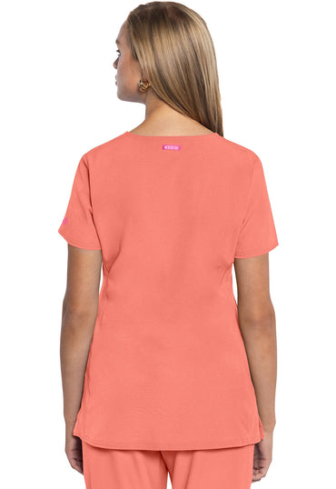 Women's V-Neck Top - Coral Fusion