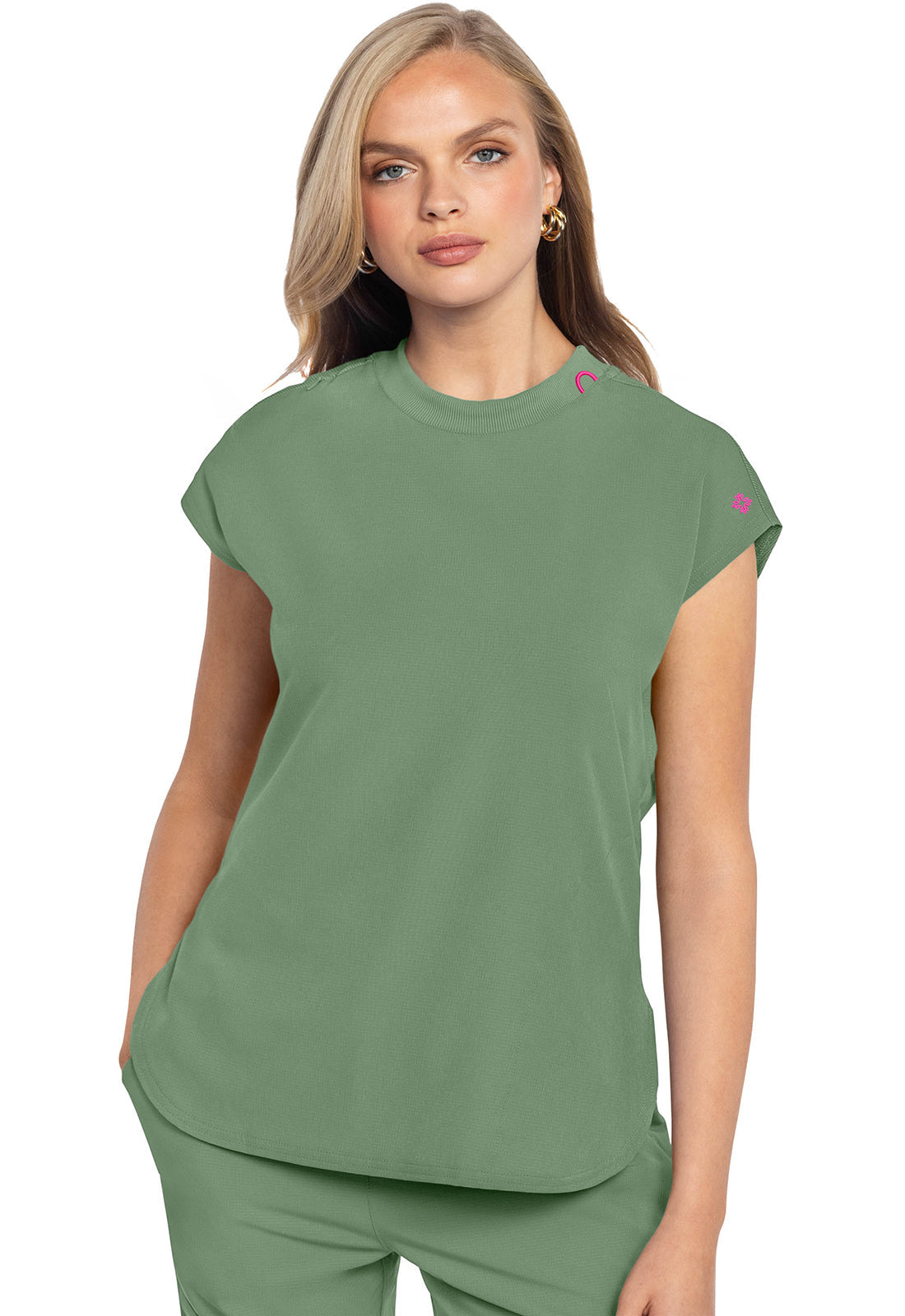 Women's  Round Neck Tuckable Top - Beyond Green