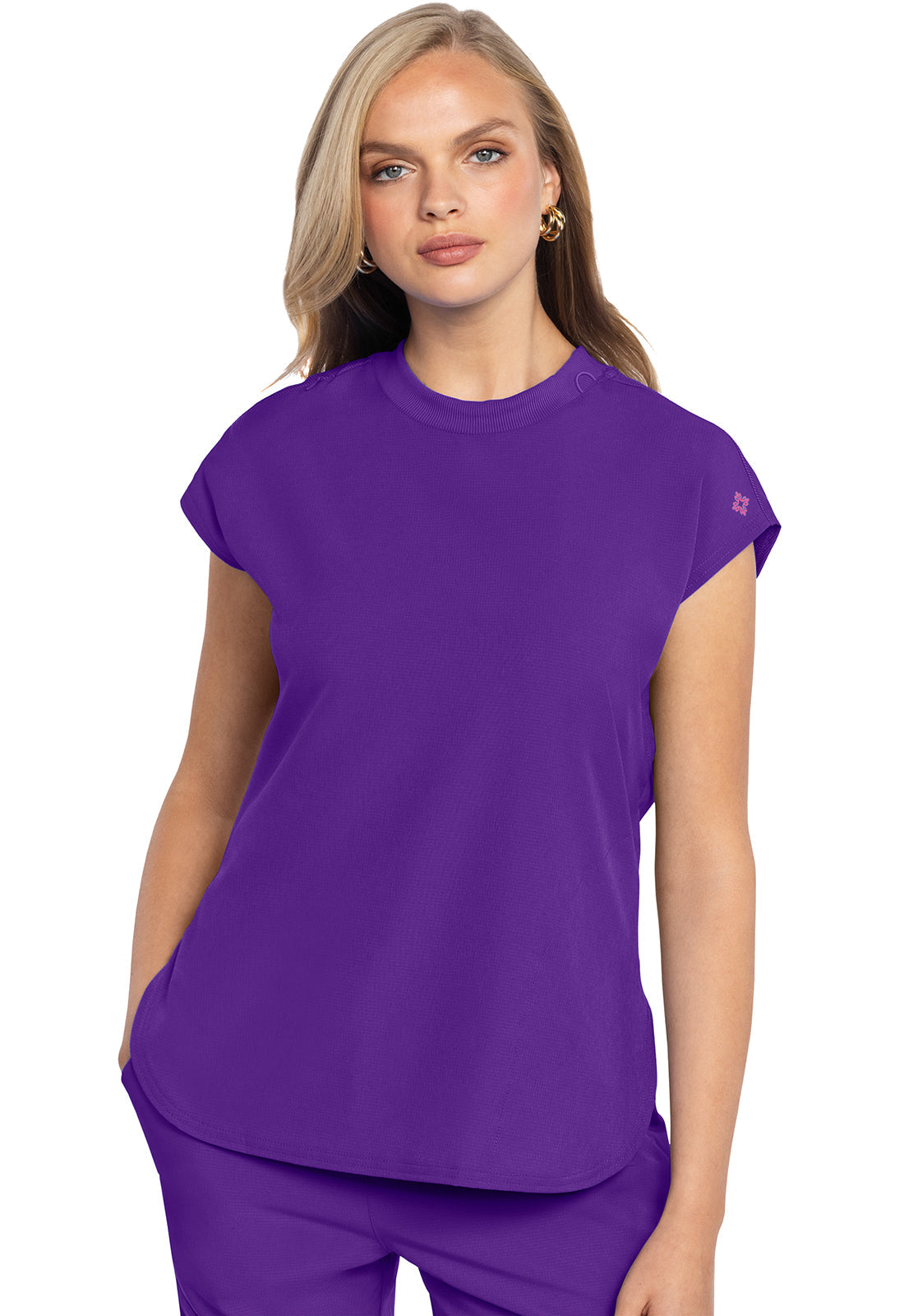 Women's  Round Neck Tuckable Top - Purple Surge