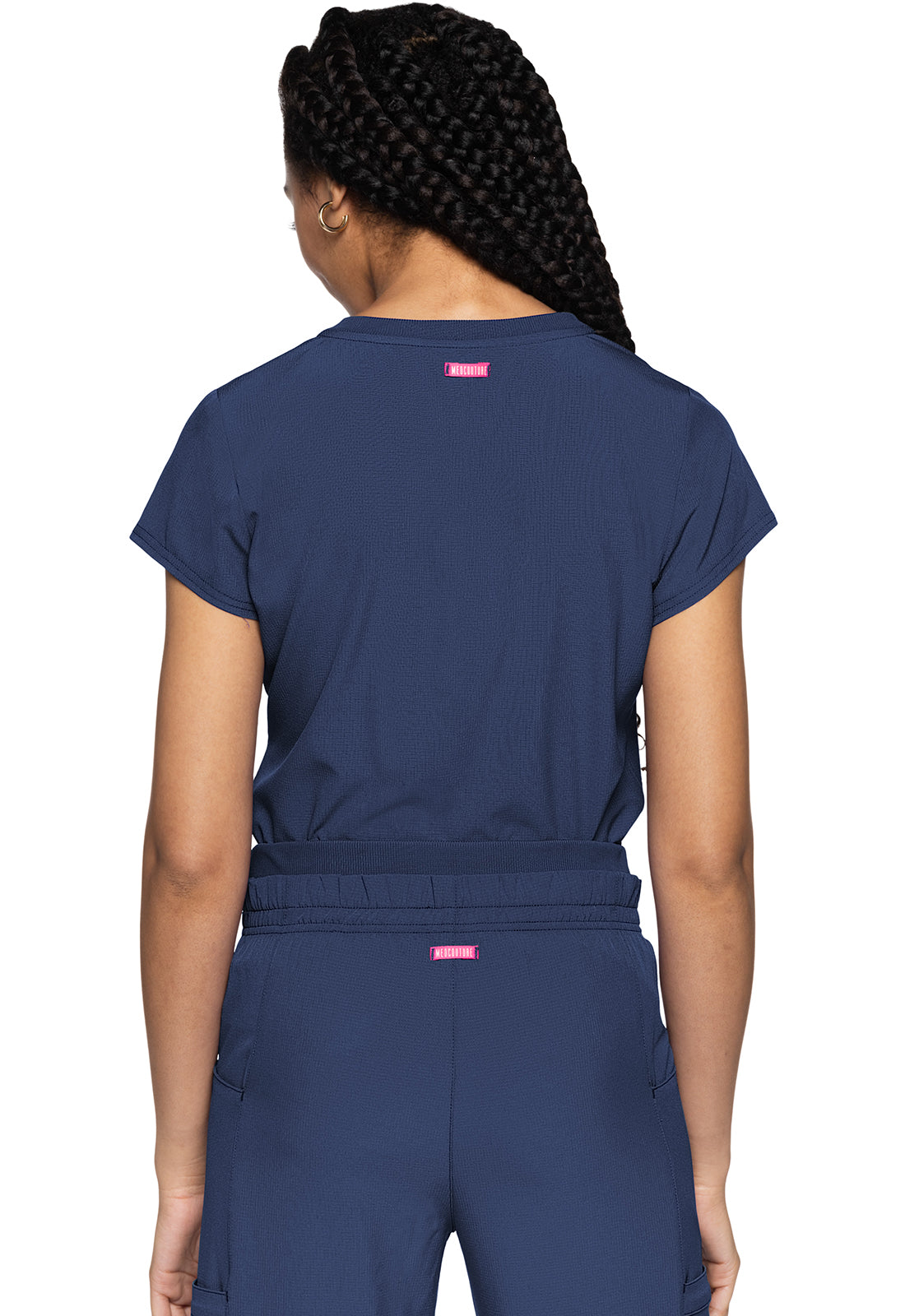 Women's Quarter Zip V-Neck Tuckable Top - Navy