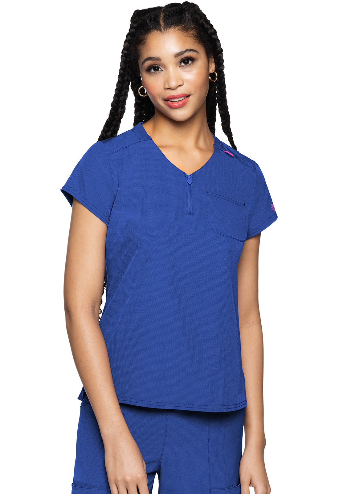 Women's Quarter Zip V-Neck Tuckable Top - Royal