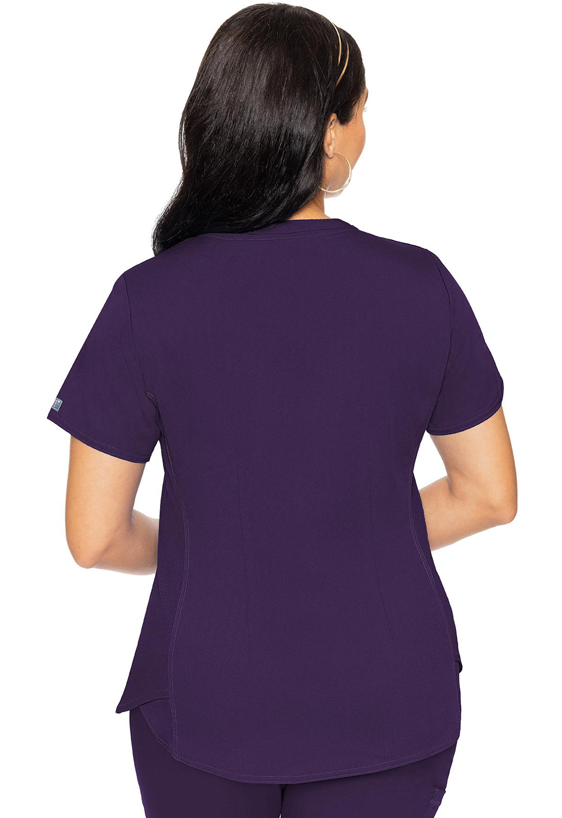 Women's V-Neck Shirttail Top - Eggplant