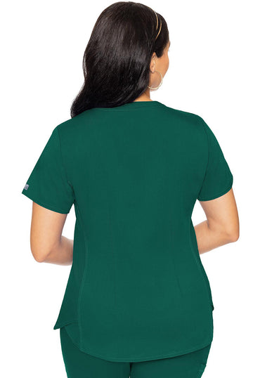 Women's V-Neck Shirttail Top - Hunter Green