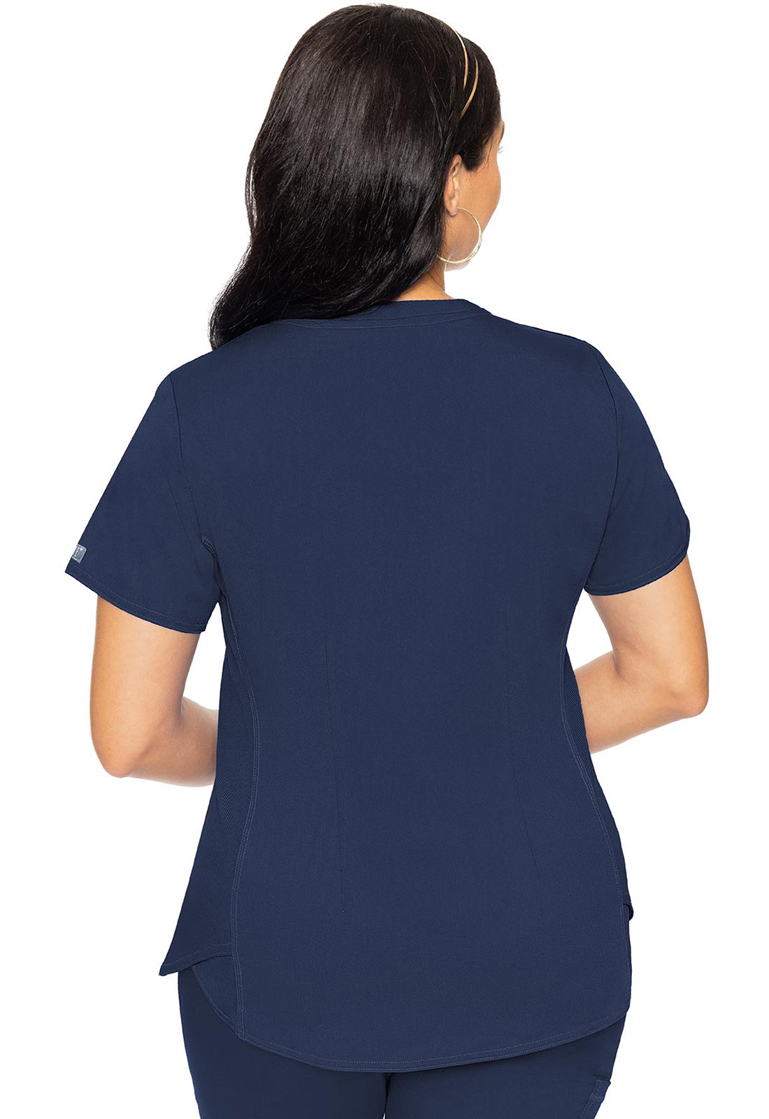 Women's V-Neck Shirttail Top - Navy