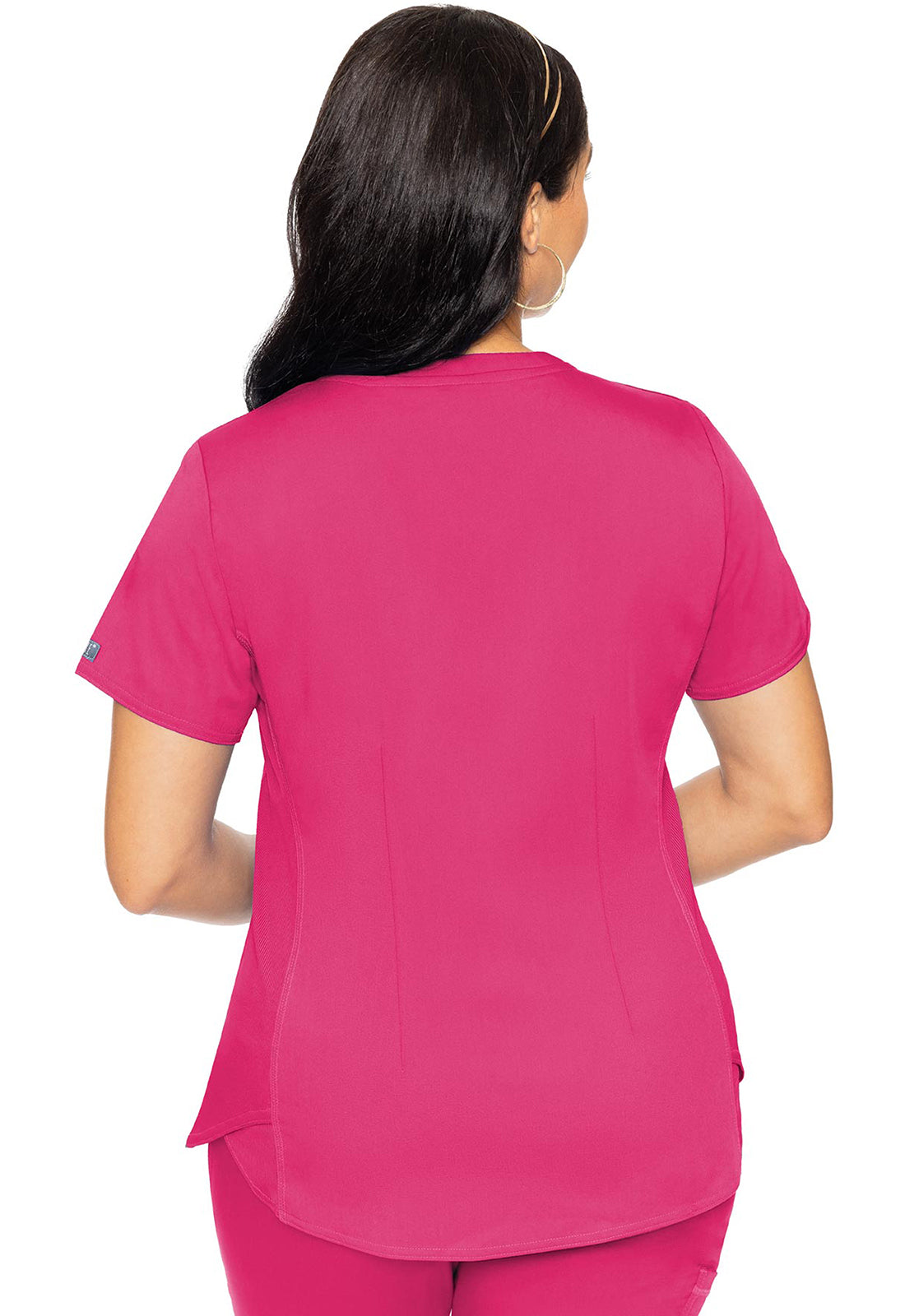 Women's V-Neck Shirttail Top - Pink Punch
