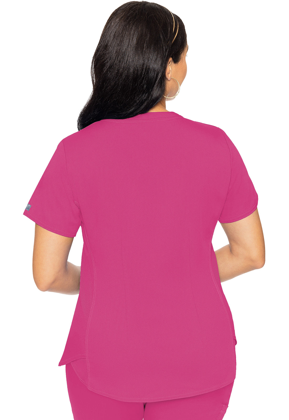 Women's V-Neck Shirttail Top - Raspberry Tart