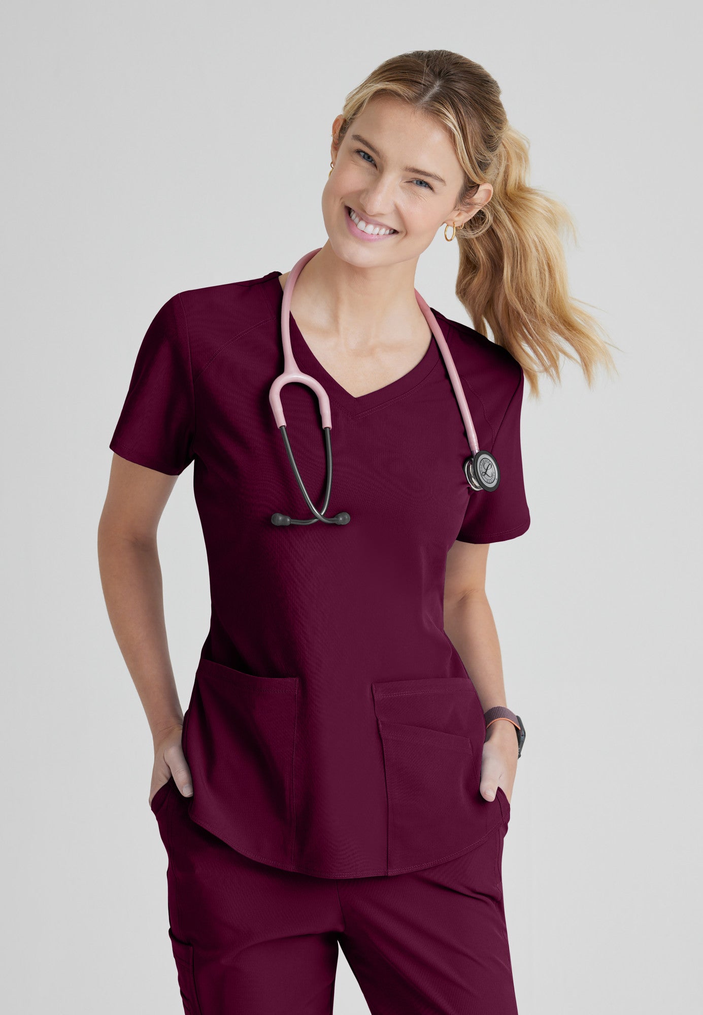 Breeze Top - Wine - Jen's Scrubs