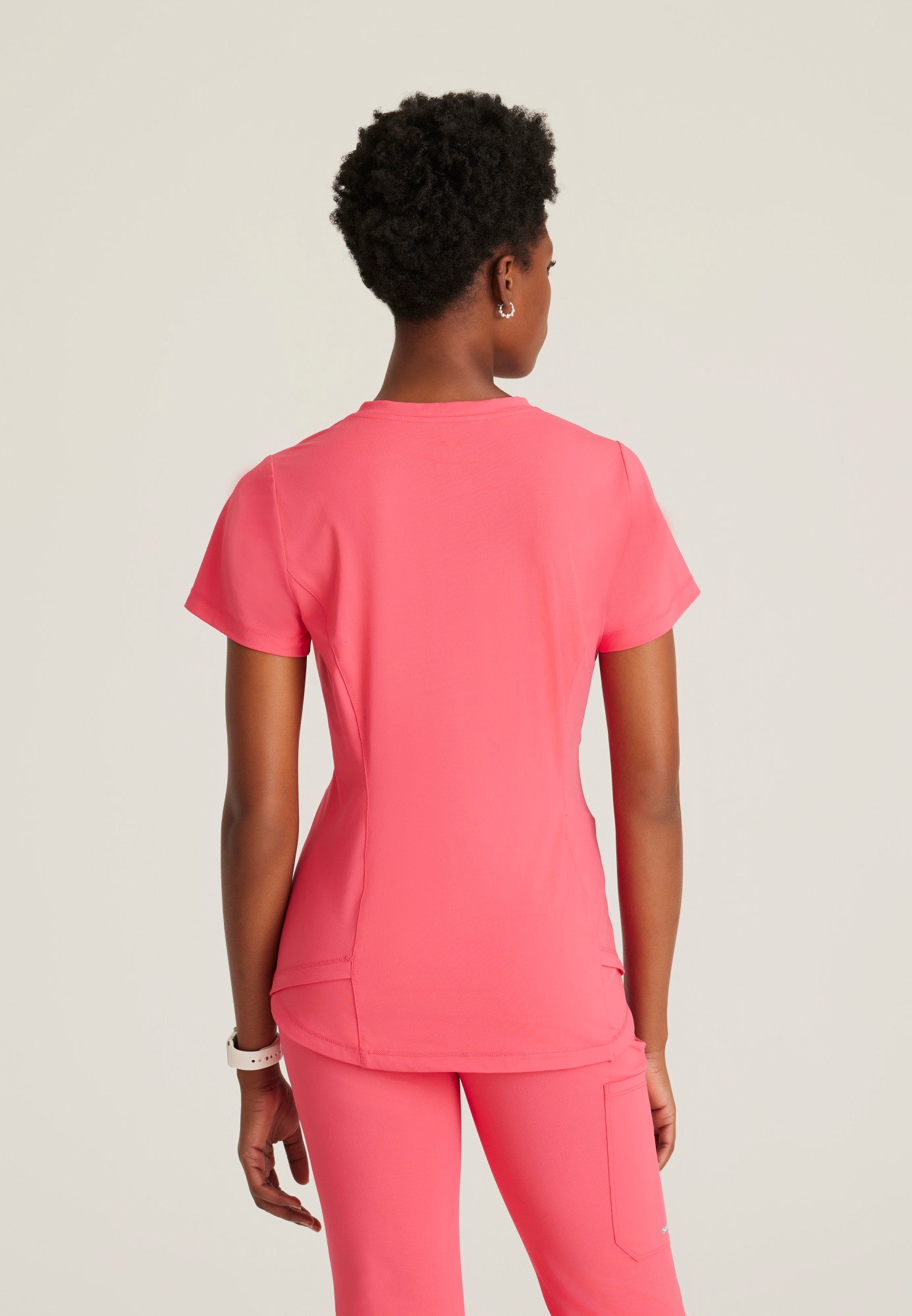 Flow Knit Top - Punch Pink - Jen's Scrubs