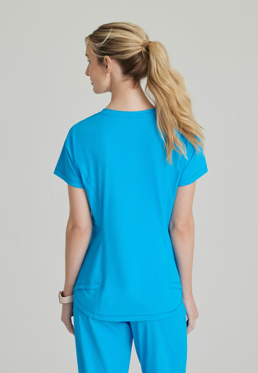 Flow Knit Top - Bold Azure - Jen's Scrubs