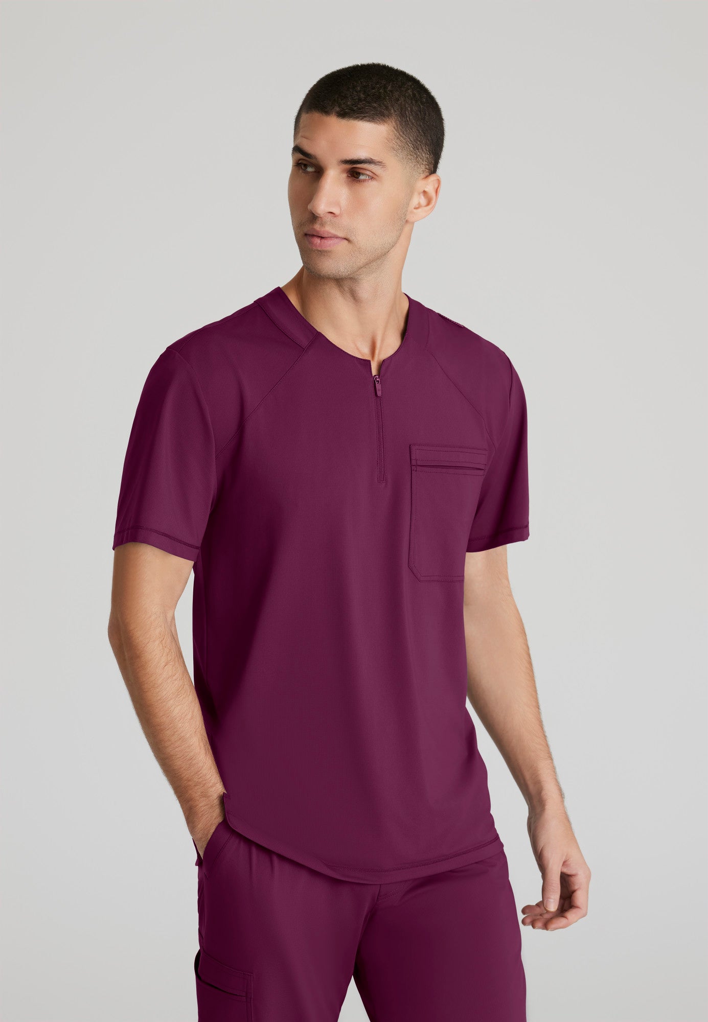 Flex Knit Top - Wine - Jen's Scrubs