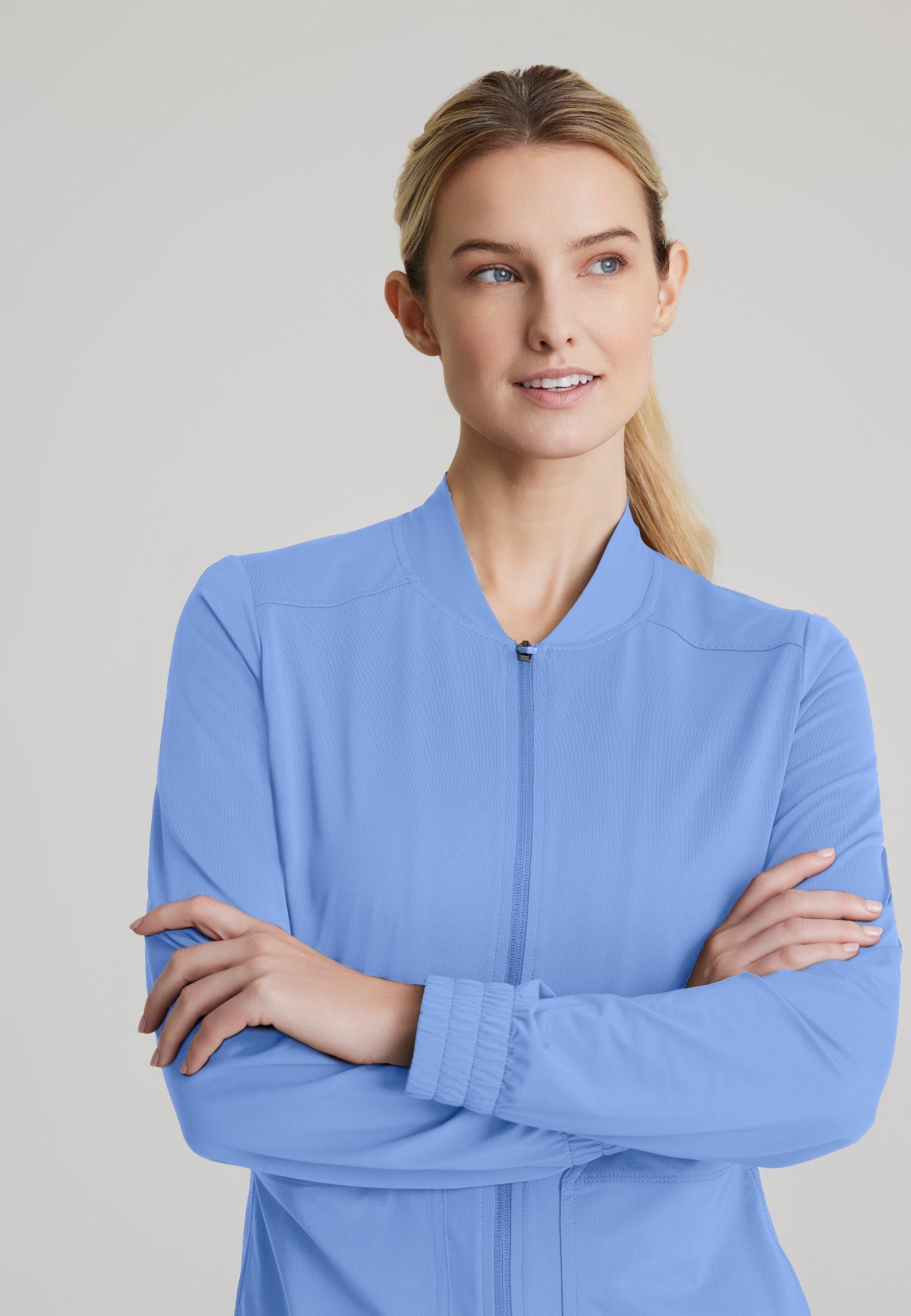 Contour Knit Warm-Up - Ciel Blue - Jen's Scrubs