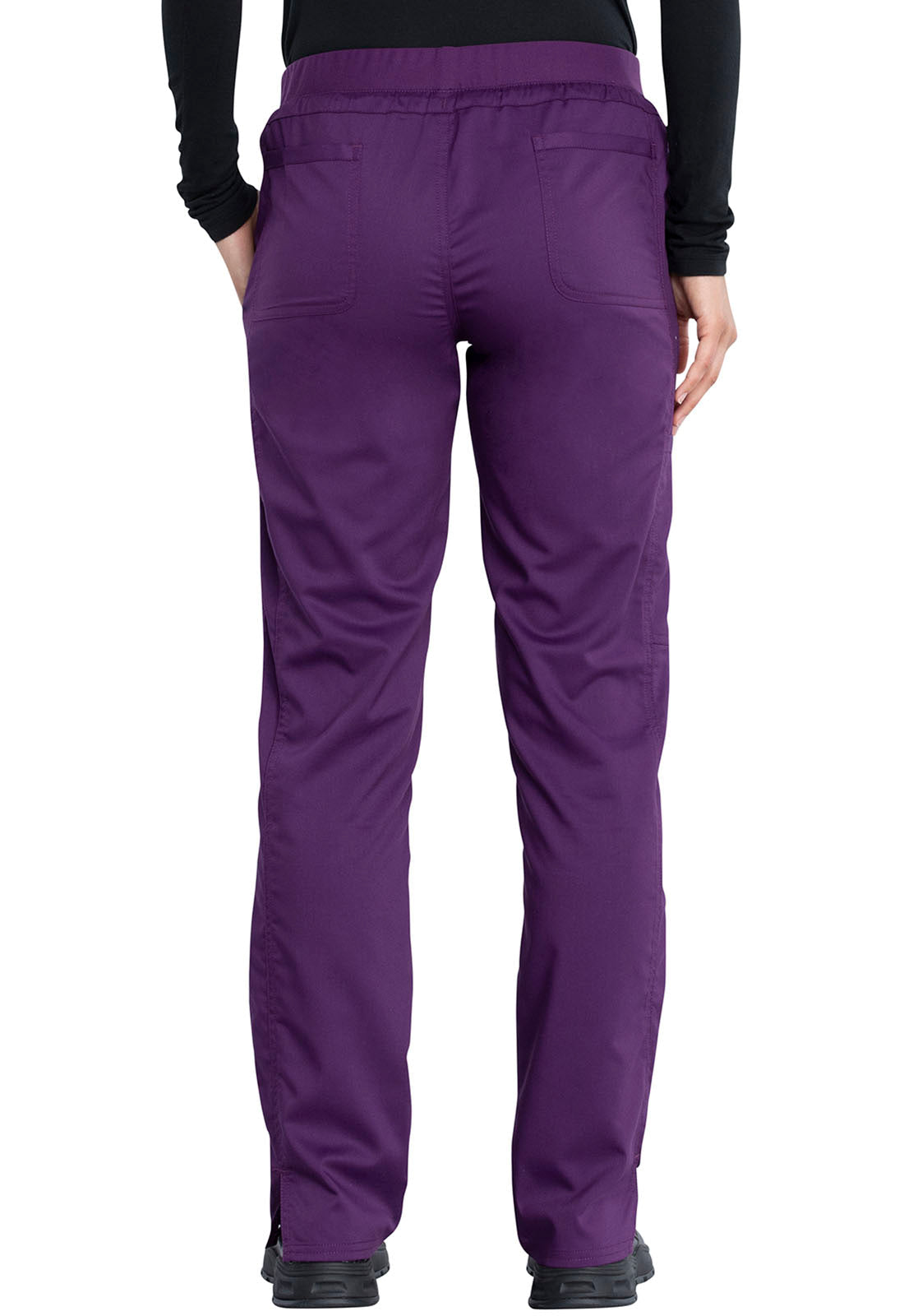 Women's Mid Rise Tapered Leg Drawstring Pant - Eggplant