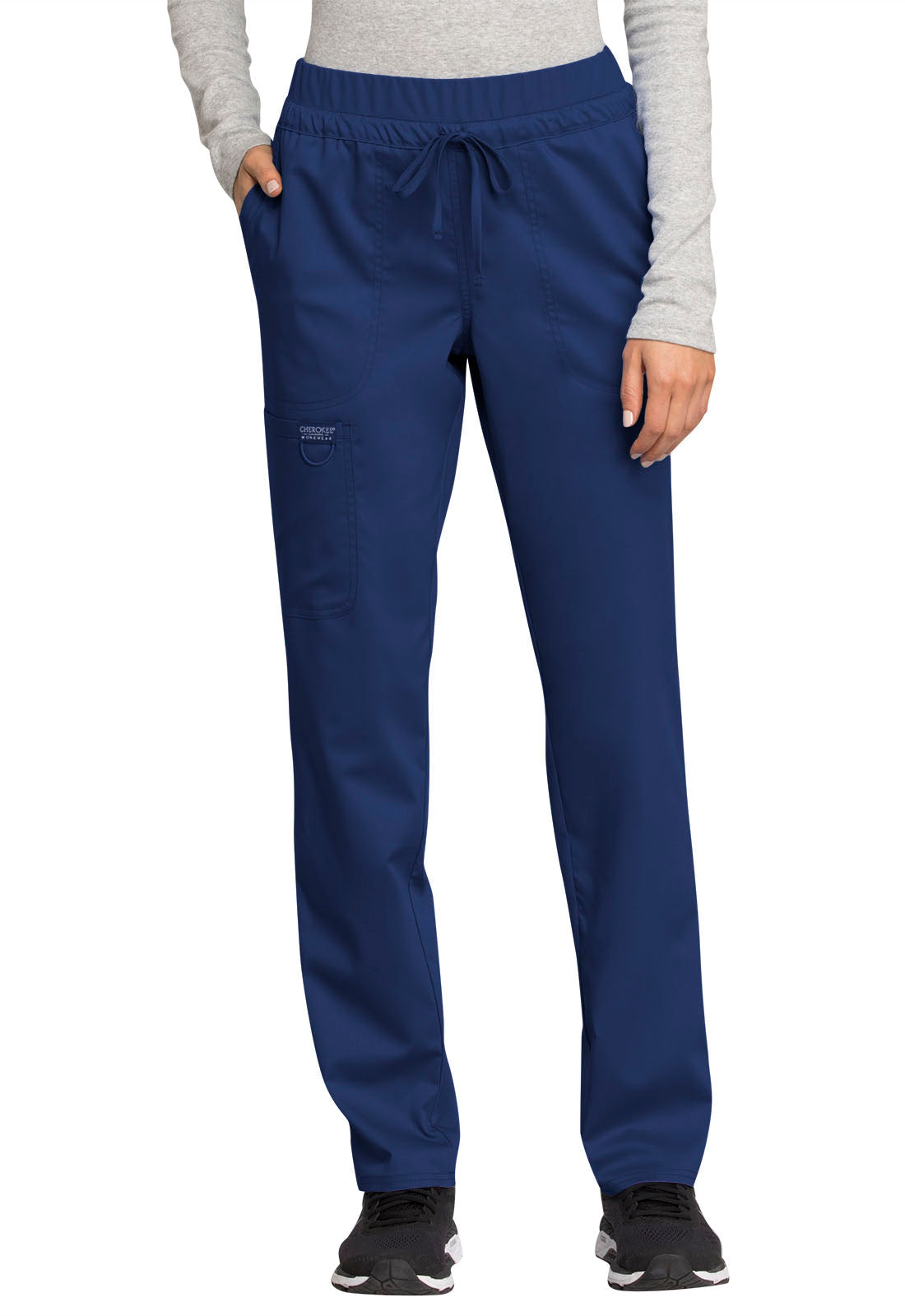 Women's Mid Rise Tapered Leg Drawstring Pant - Navy