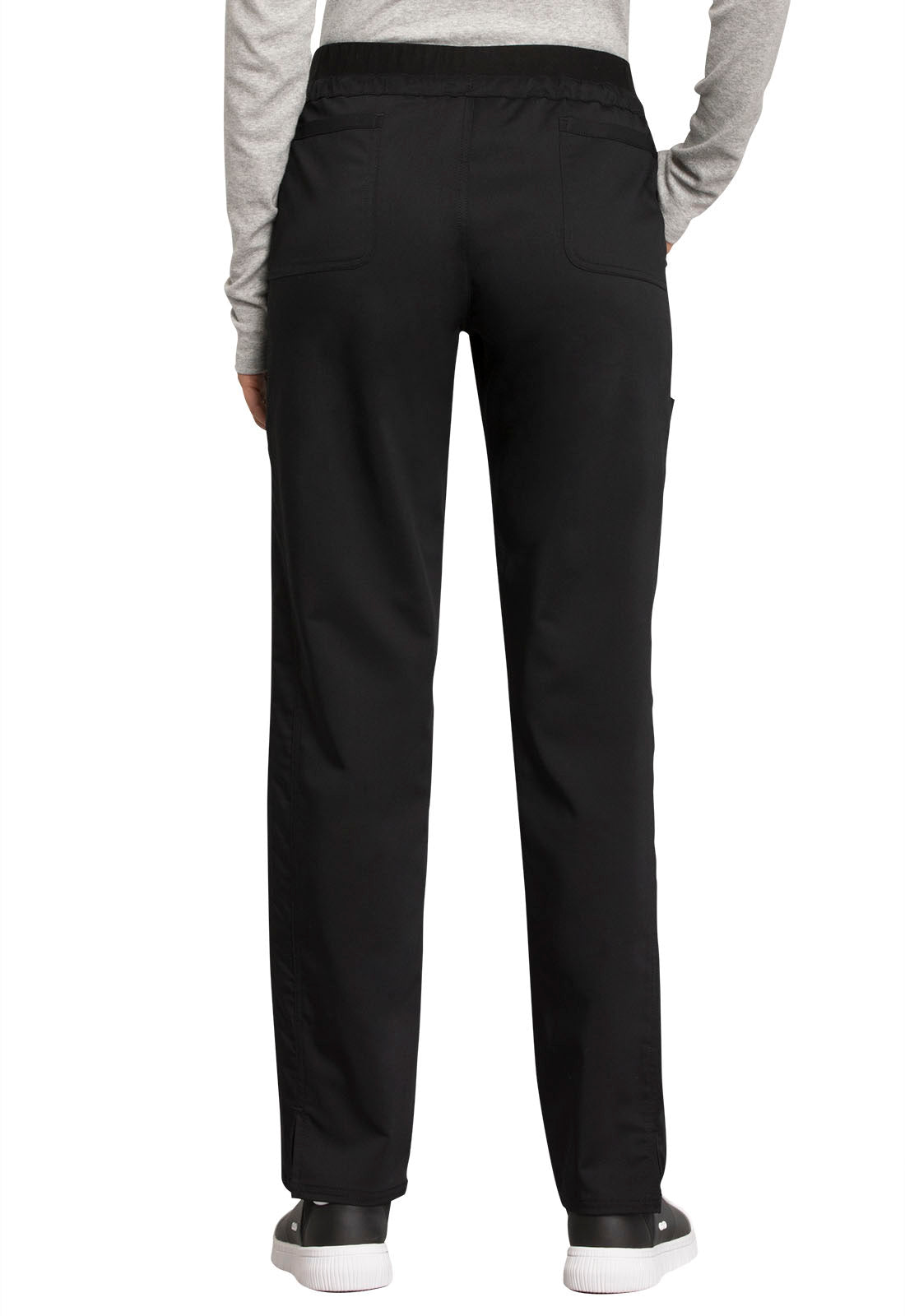 Women's Mid Rise Tapered Leg Drawstring Pant - Black