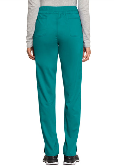 Women's Mid Rise Tapered Leg Drawstring Pant - Teal Blue