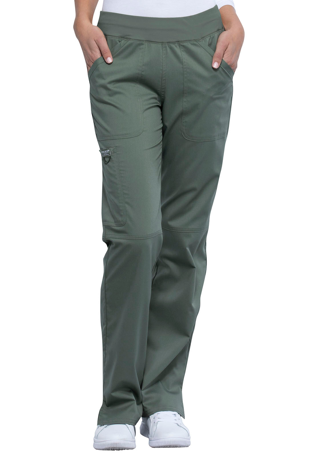 Women's Mid Rise Straight Leg Pull-on Pant - Olive