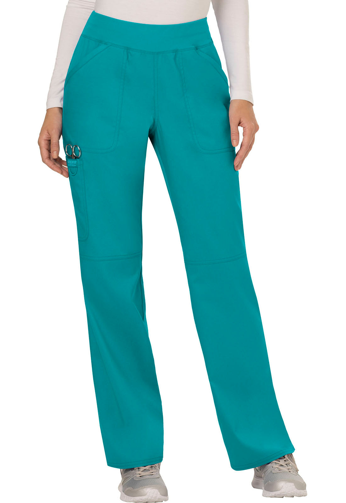 Women's Mid Rise Straight Leg Pull-on Pant - Teal Blue