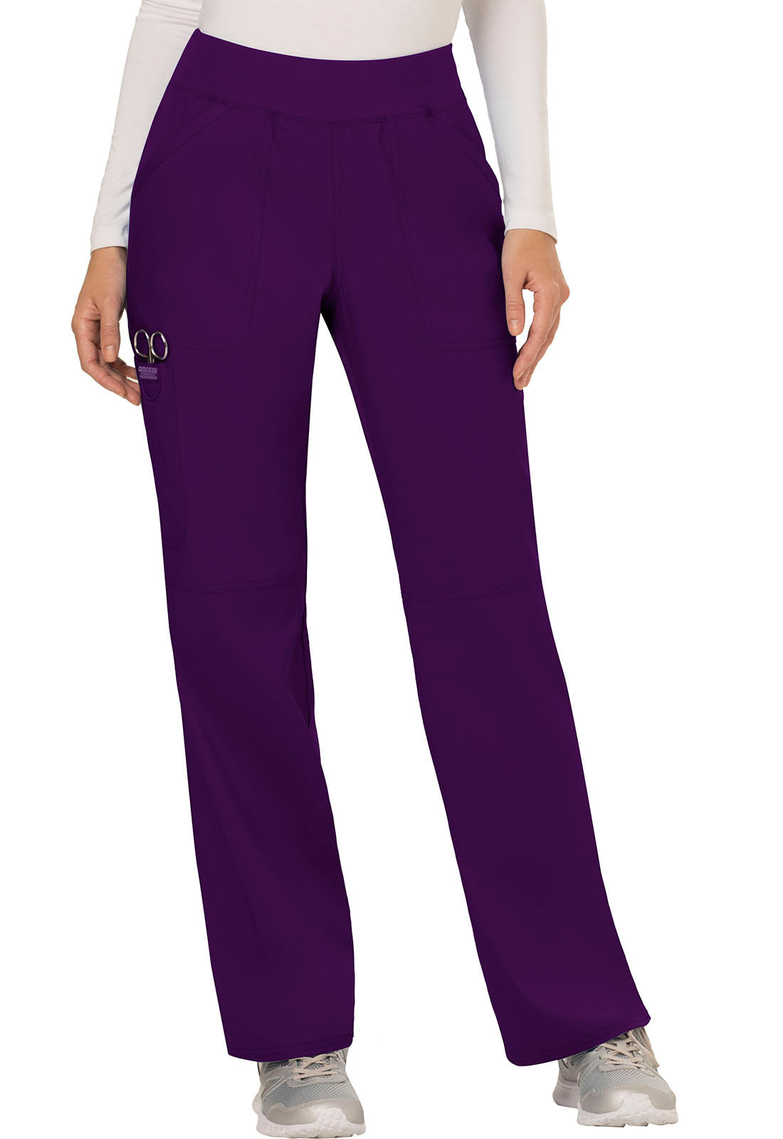 Women's Mid Rise Straight Leg Pull-on Pant - Eggplant
