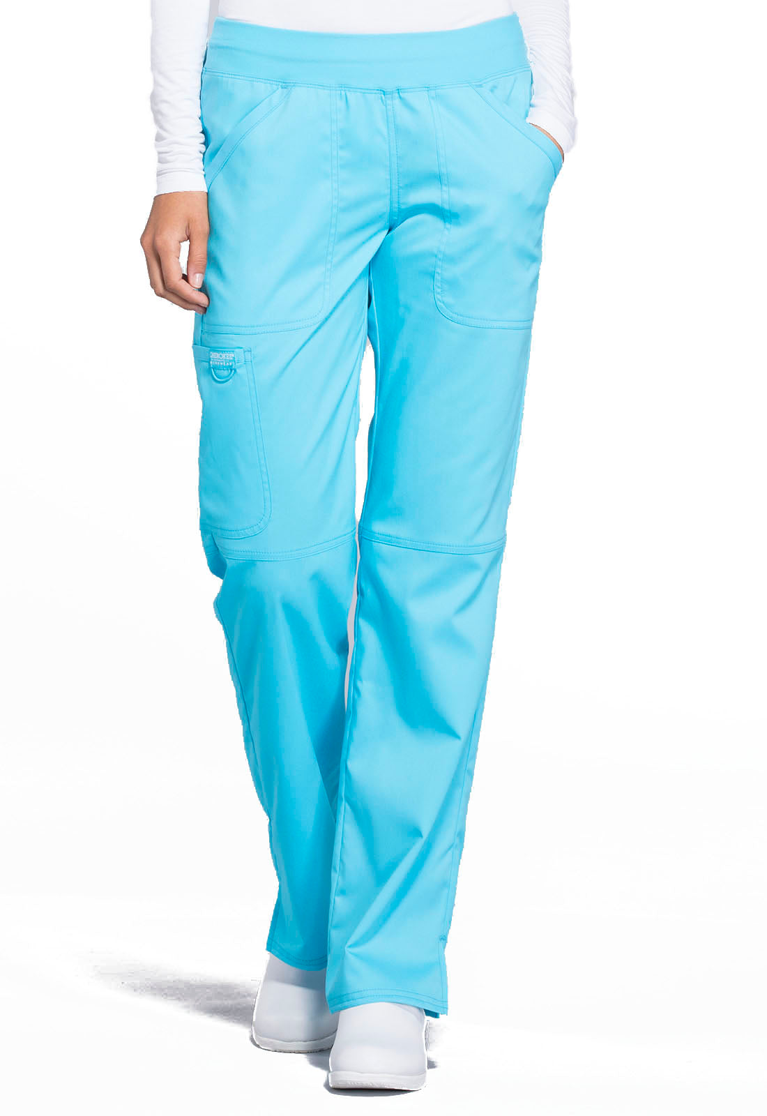 Women's Mid Rise Straight Leg Pull-on Pant - Turquoise