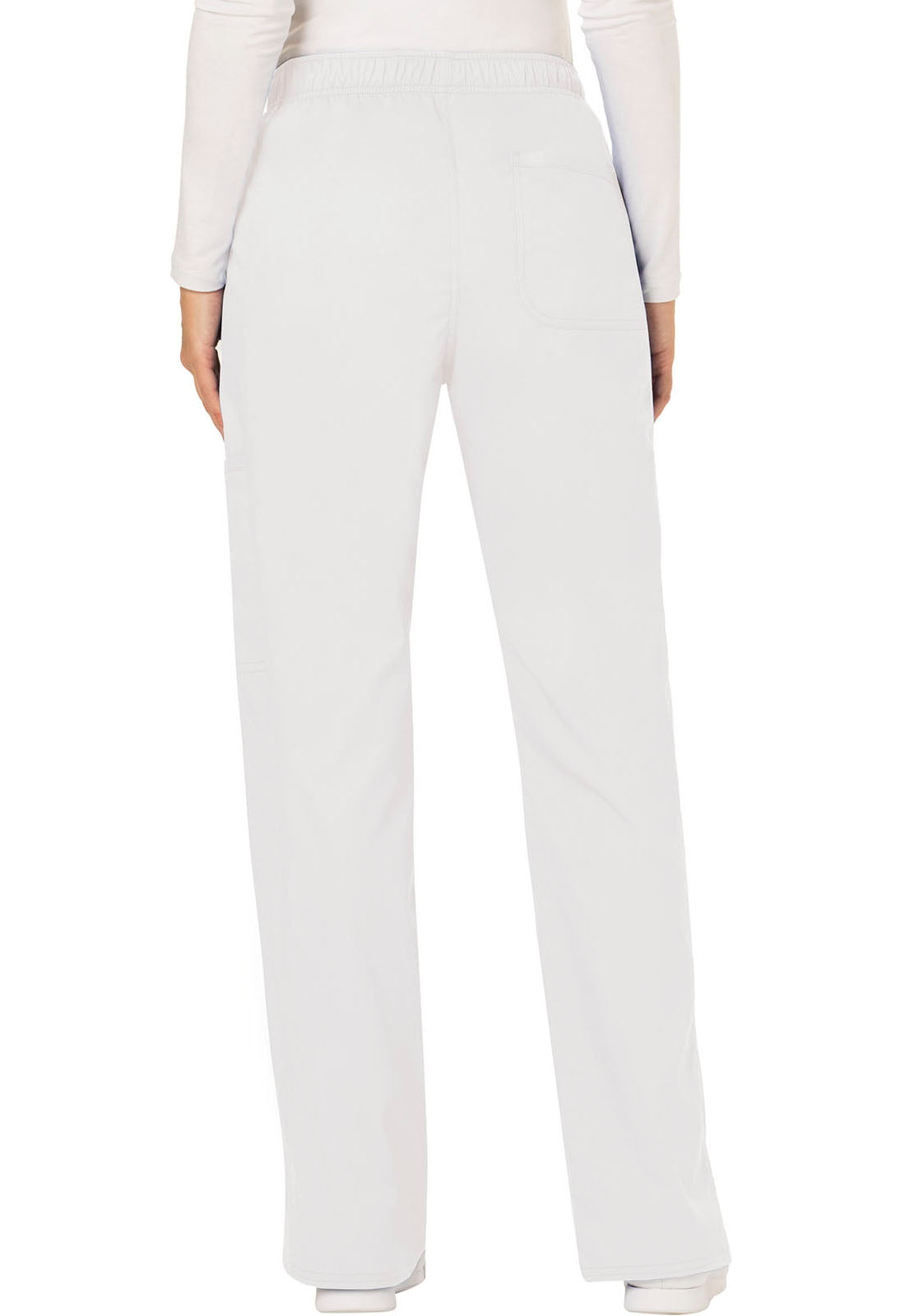 Women's Mid Rise Moderate Flare Drawstring Pant - White