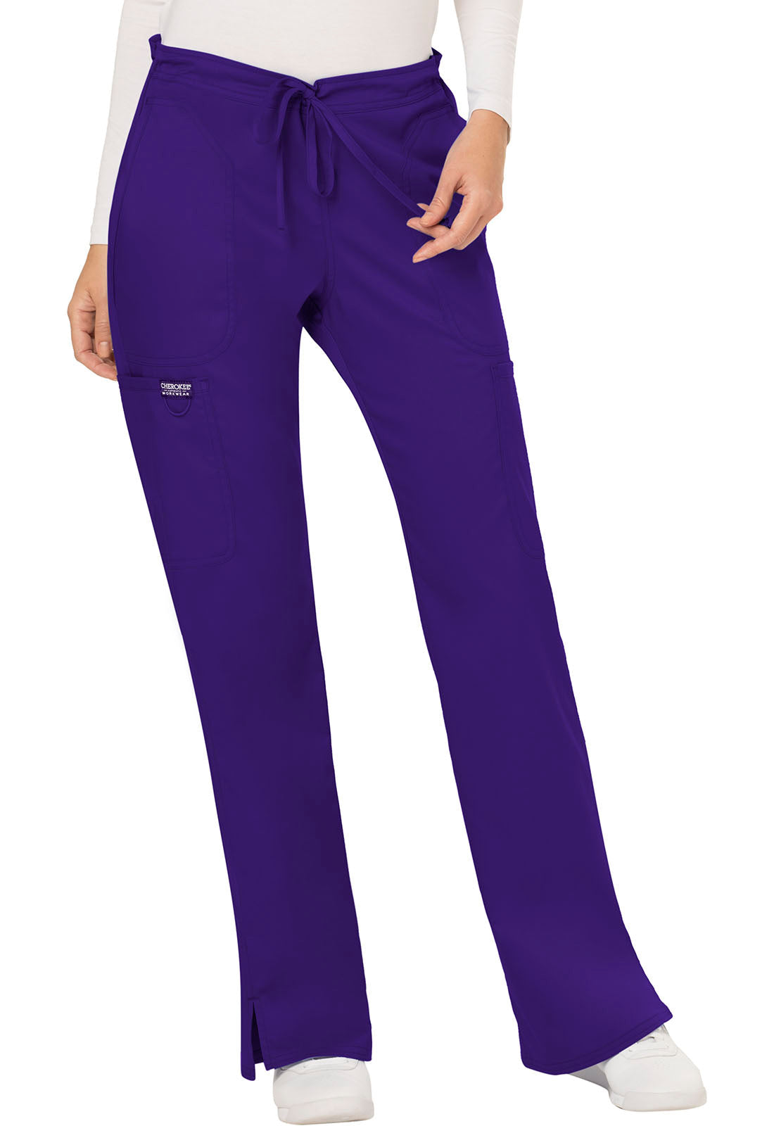 Women's Mid Rise Moderate Flare Drawstring Pant - Grape