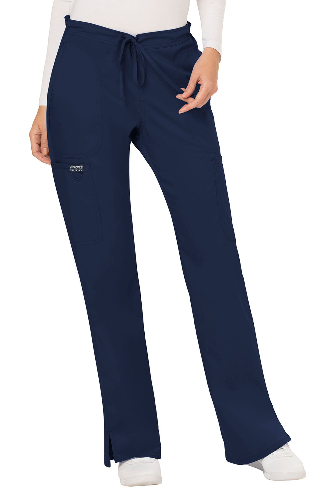 Women's Mid Rise Moderate Flare Drawstring Pant - Navy