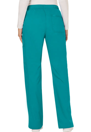 Women's Mid Rise Moderate Flare Drawstring Pant - Teal Blue