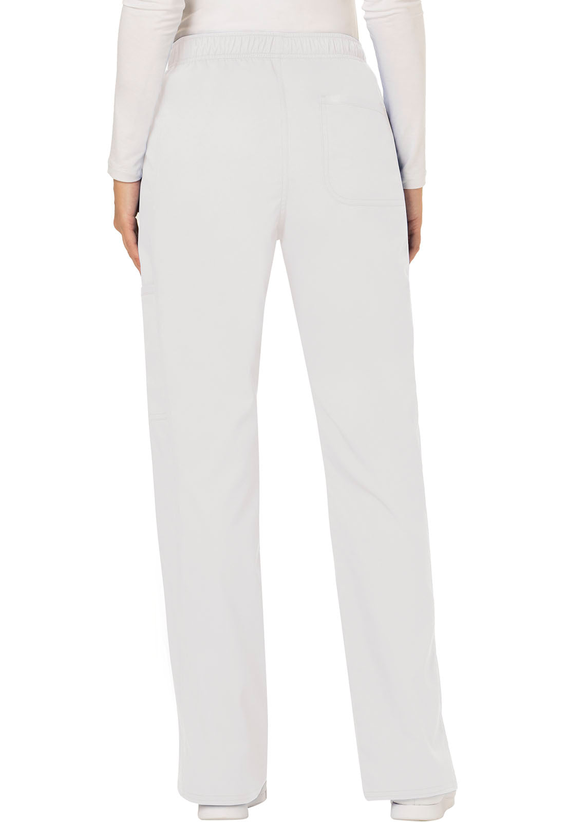 Women's Mid Rise Moderate Flare Drawstring Pant - White