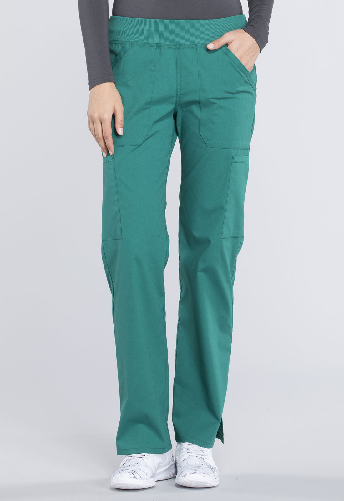 Women's Mid Rise Straight Leg Pull-on Cargo Pant - Hunter Green