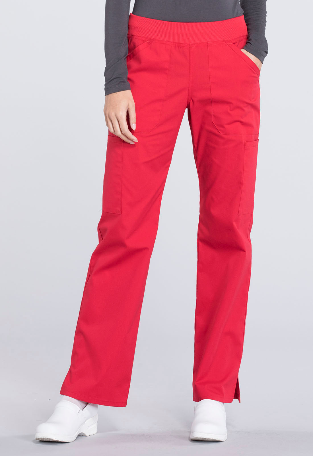 Women's Mid Rise Straight Leg Pull-on Cargo Pant - Red