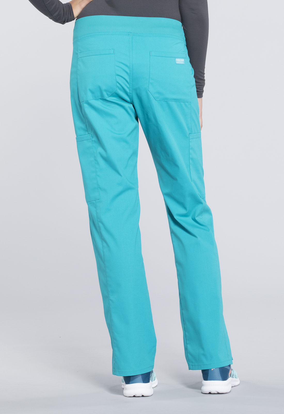 Women's Mid Rise Straight Leg Pull-on Cargo Pant - Teal Blue