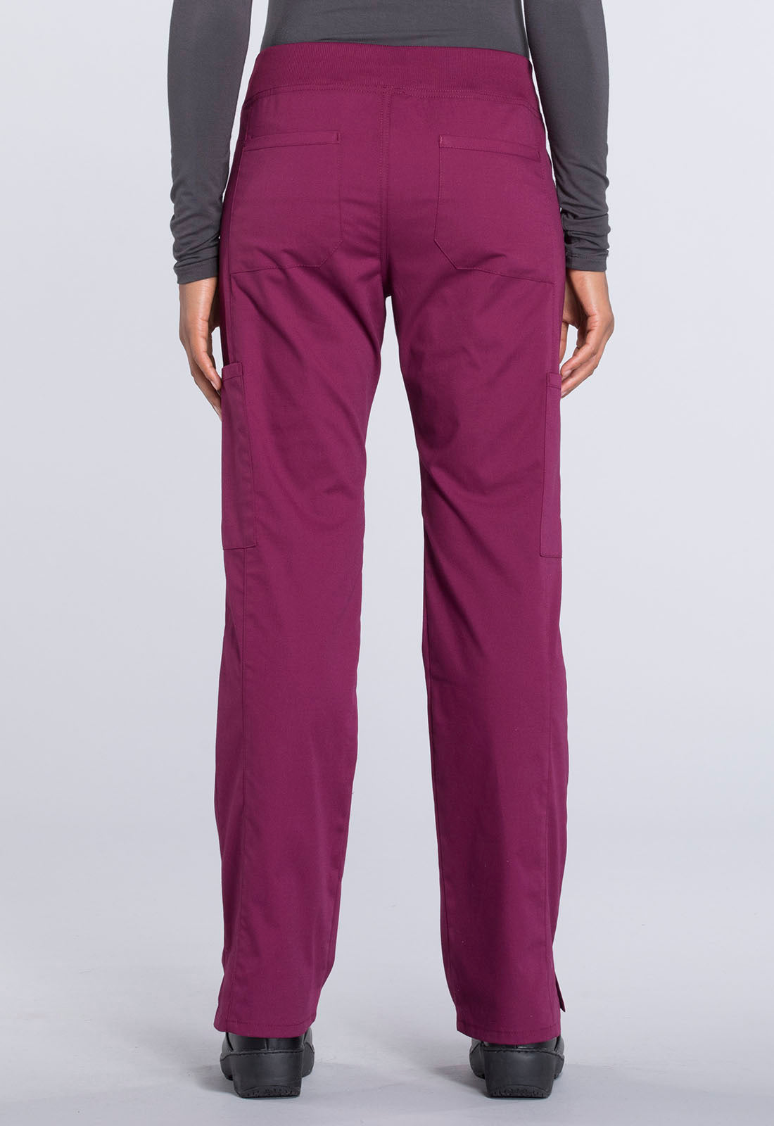 Women's Mid Rise Straight Leg Pull-on Cargo Pant - Wine
