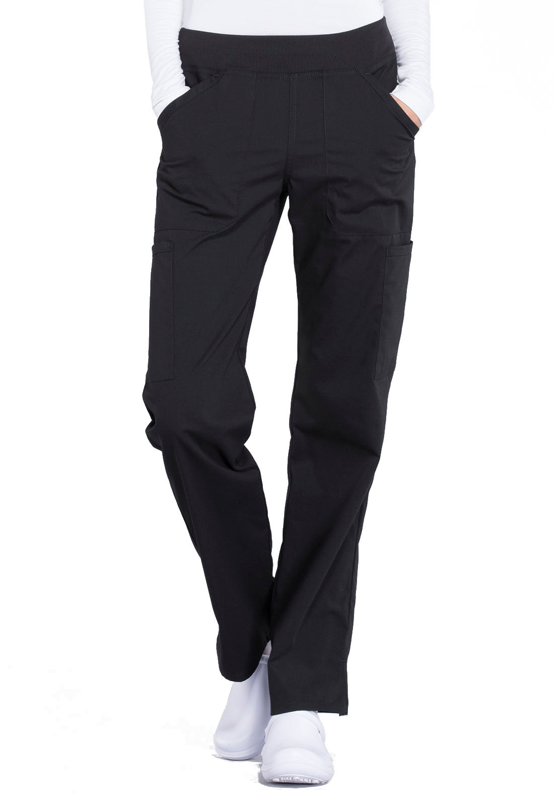 Women's Mid Rise Straight Leg Pull-on Cargo Pant - Black