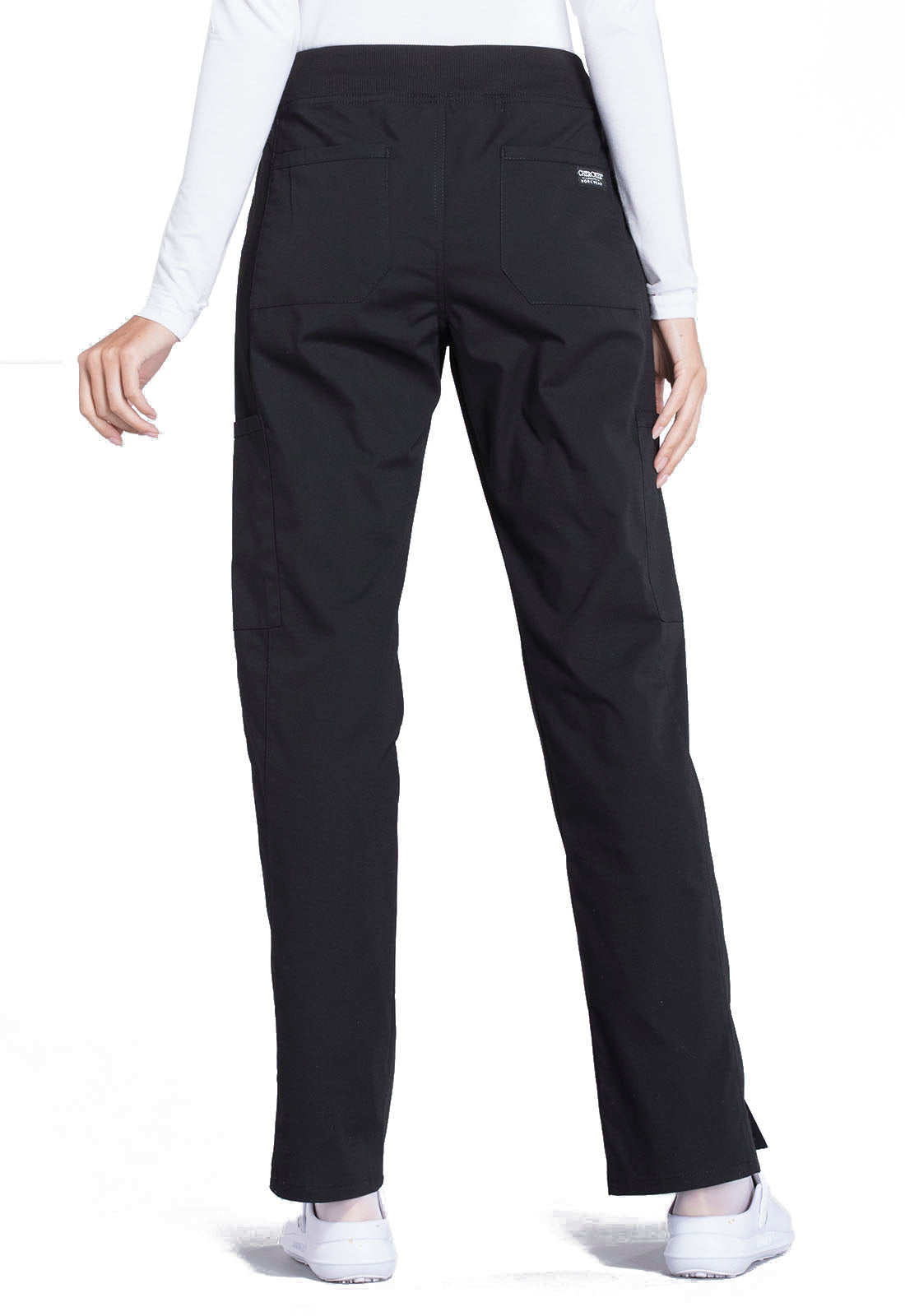 Women's Mid Rise Straight Leg Pull-on Cargo Pant - Black