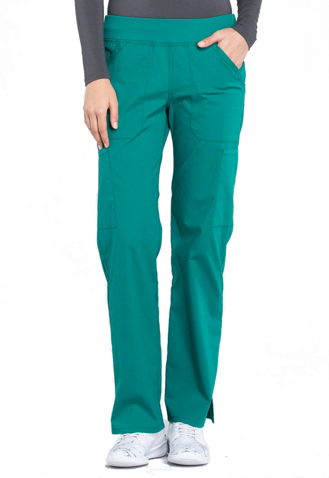 Women's Mid Rise Straight Leg Pull-on Cargo Pant - Hunter Green