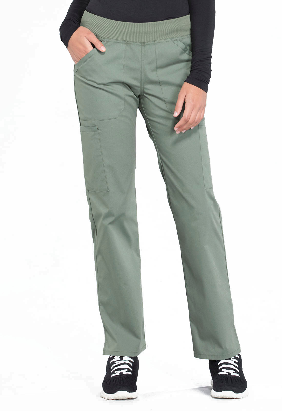 Women's Mid Rise Straight Leg Pull-on Cargo Pant - Olive
