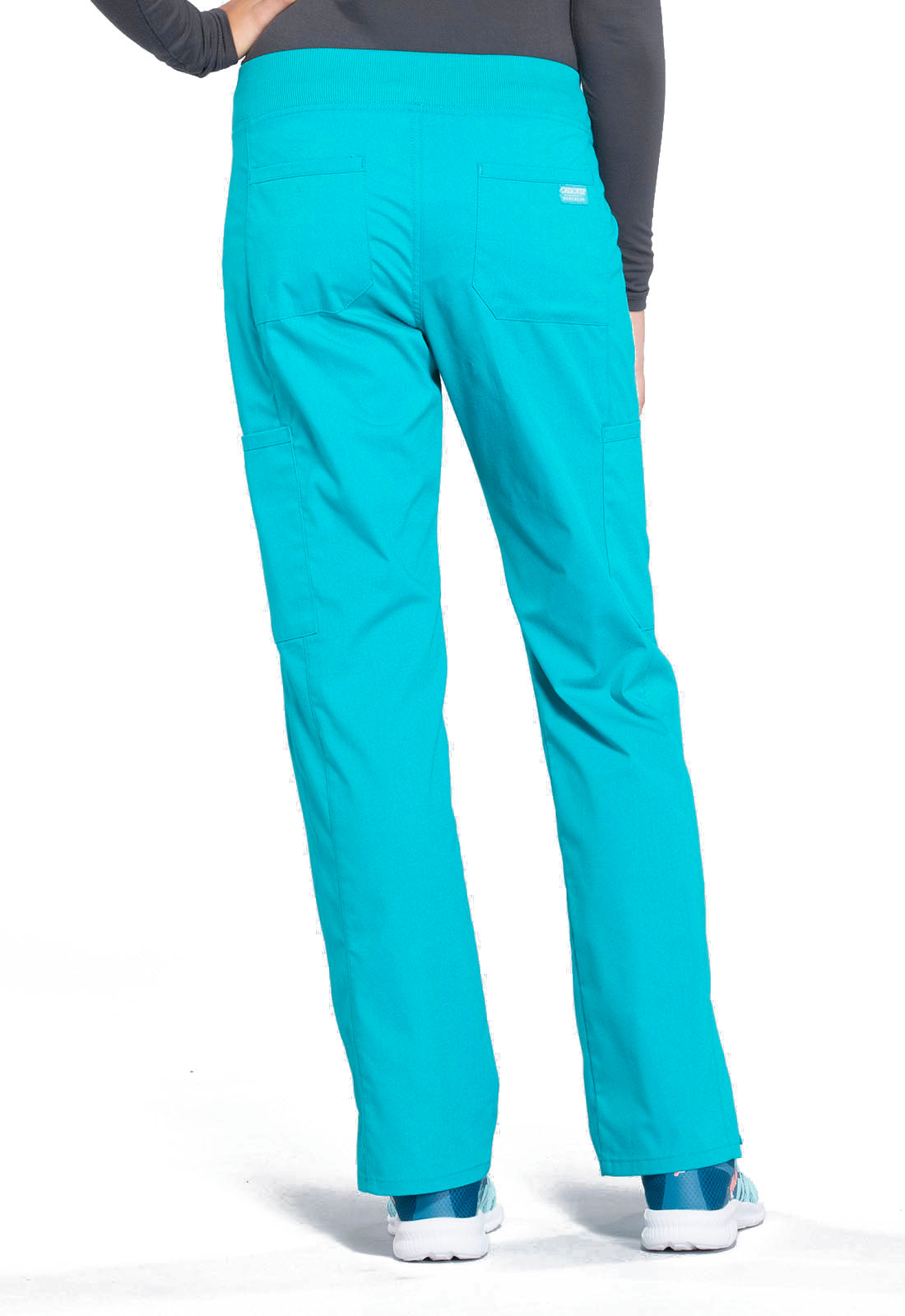 Women's Mid Rise Straight Leg Pull-on Cargo Pant - Teal Blue