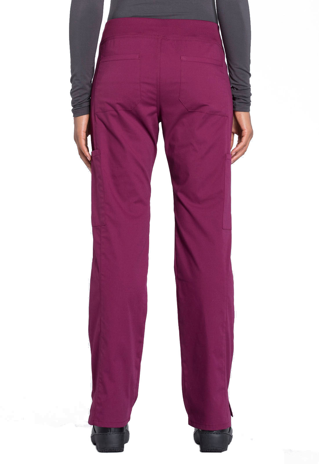 Women's Mid Rise Straight Leg Pull-on Cargo Pant - Wine