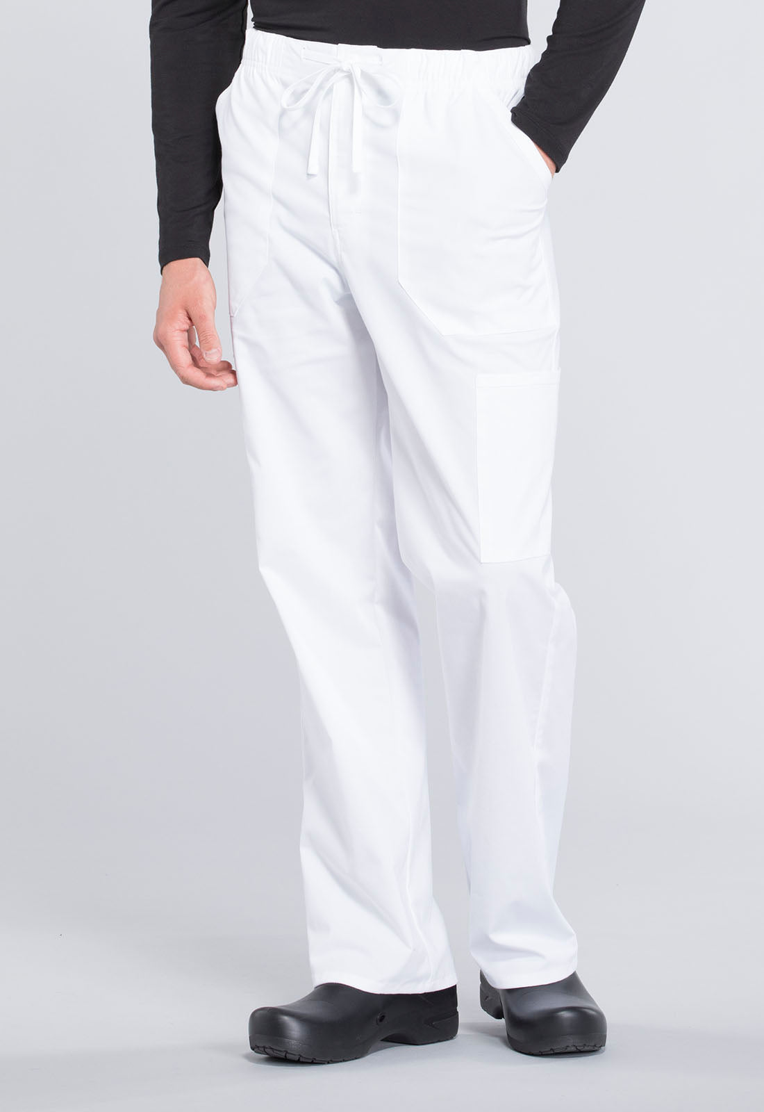 Men's Men's Tapered Leg Fly Front Cargo Pant - White