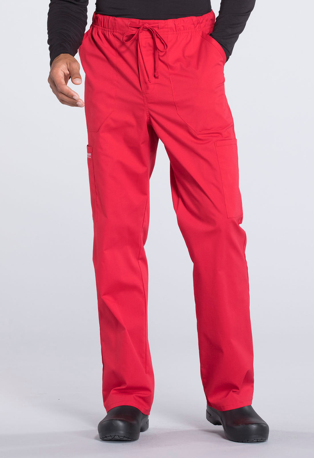 Men's Men's Tapered Leg Fly Front Cargo Pant - Red