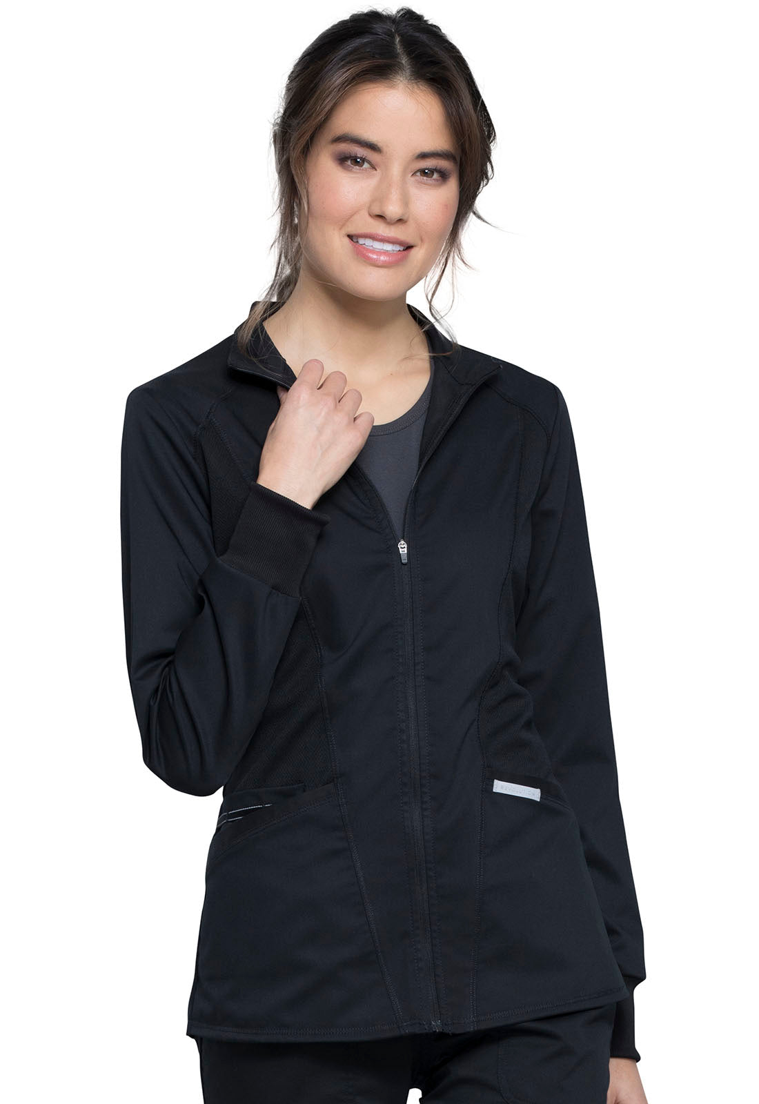 Women's Zip Front High-Low Jacket - Black