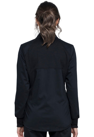 Women's Zip Front High-Low Jacket - Black