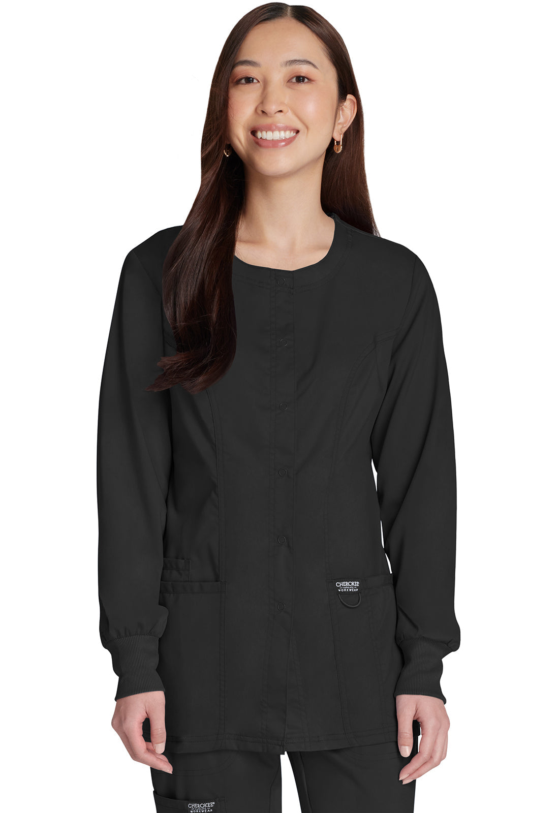 Women's Snap Front Jacket - Black