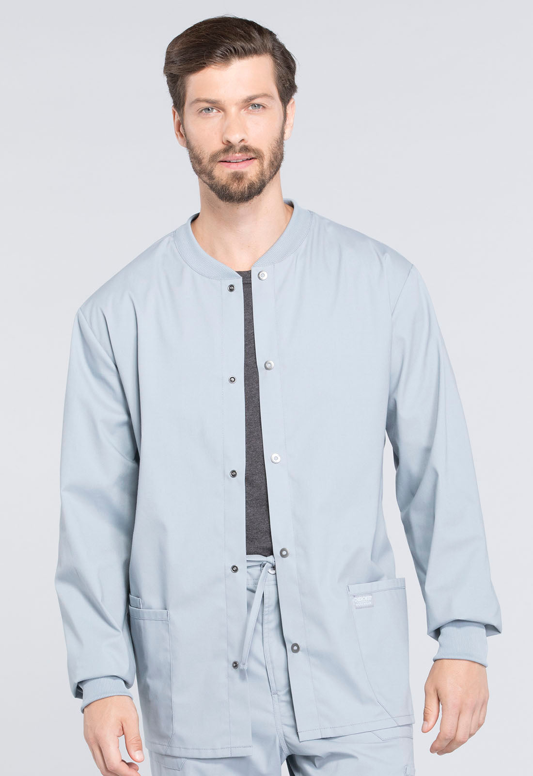 Men's Men's Snap Front Jacket - Grey