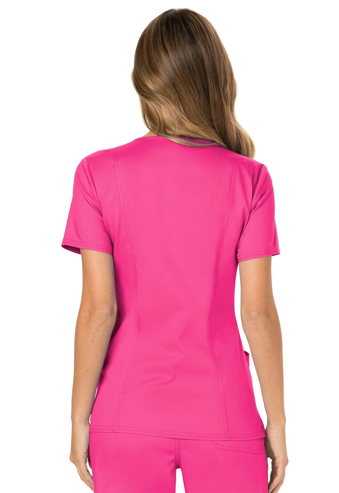 Women's Mock Wrap Top - Electric Pink