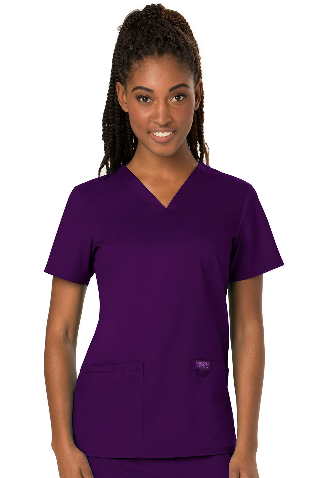 Women's V-Neck Top - Eggplant