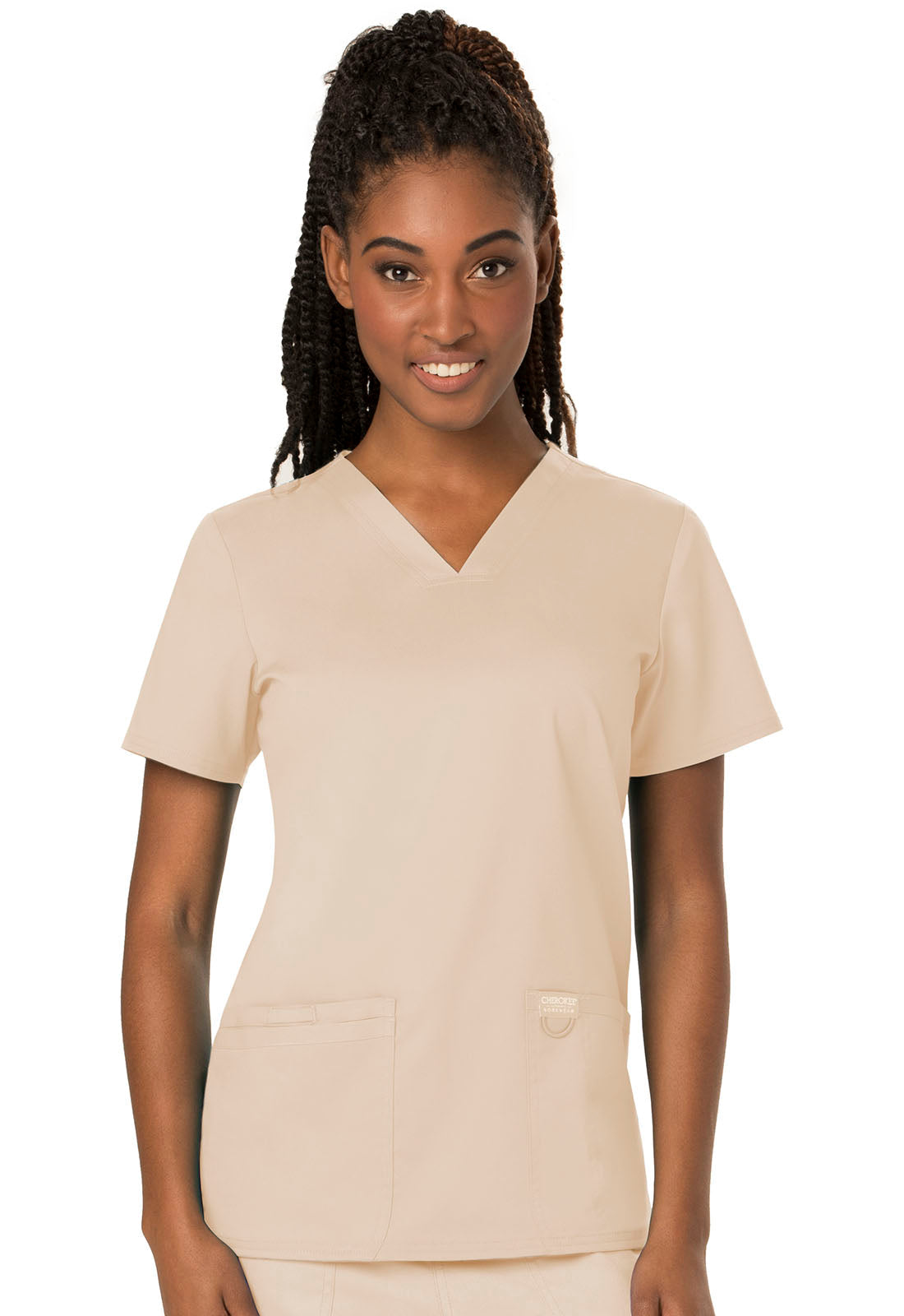 Women's V-Neck Top - Khaki