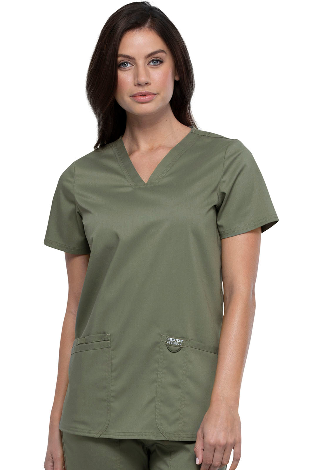 Women's V-Neck Top - Olive