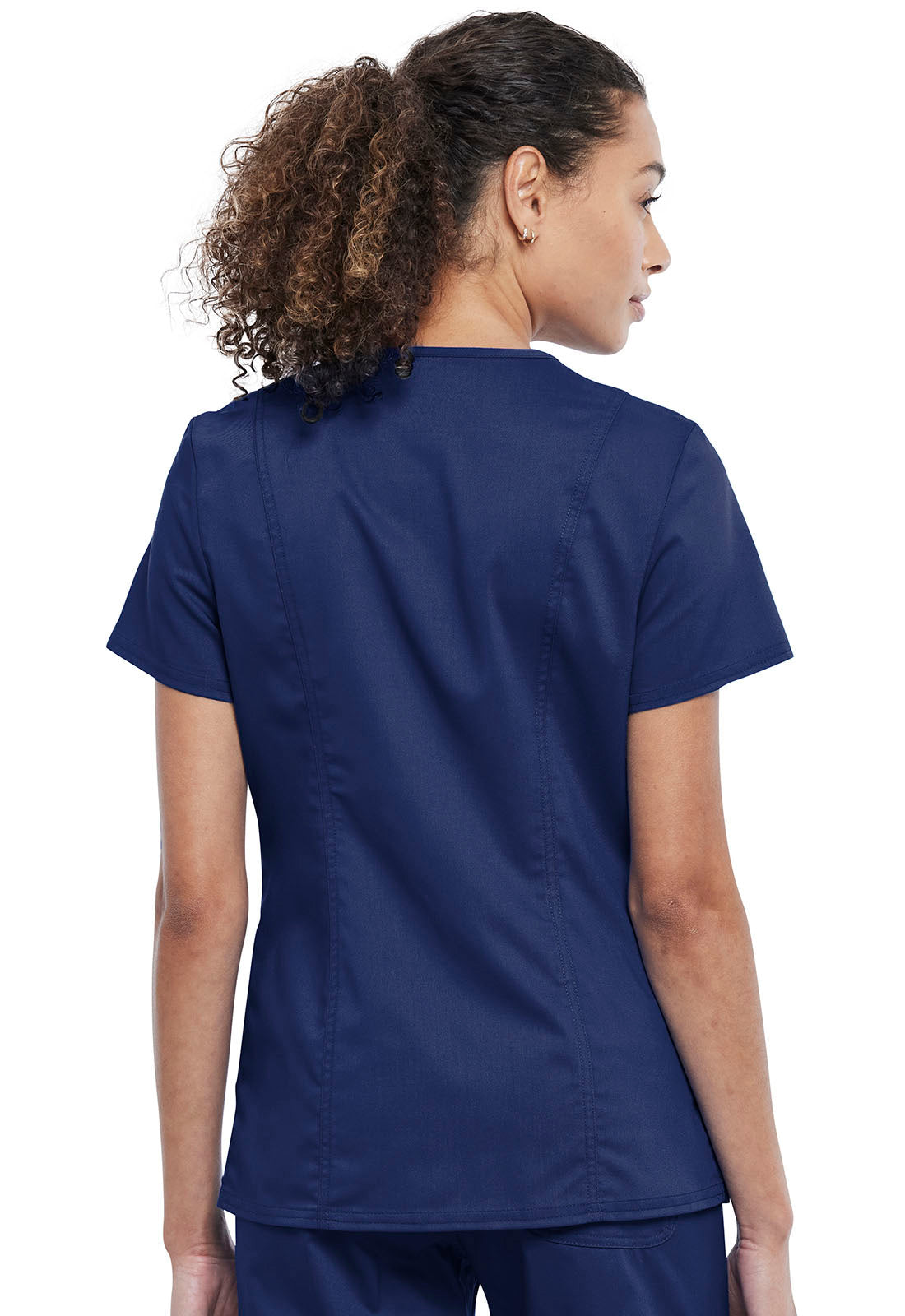 Women's Snap Front V-Neck Top - Navy